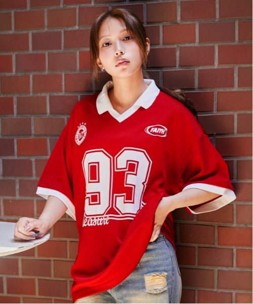 GORGE(ゴージ)の「《ナンバリング・刺しゅう入り》ユニフォームTシャツ/ストリート×スポーティ/春夏/全3色(Tシャツ/カットソー・レディース・オフホワイト/ボルドー/ネイビー・F)」の7枚目の写真