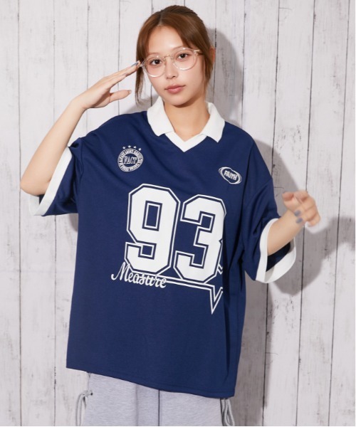 GORGE(ゴージ)の「《ナンバリング・刺しゅう入り》ユニフォームTシャツ/ストリート×スポーティ/春夏/全3色(Tシャツ/カットソー・レディース・オフホワイト/ボルドー/ネイビー・F)」の10枚目の写真
