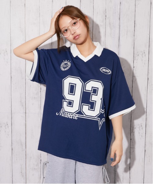 GORGE(ゴージ)の「《ナンバリング・刺しゅう入り》ユニフォームTシャツ/ストリート×スポーティ/春夏/全3色(Tシャツ/カットソー・レディース・オフホワイト/ボルドー/ネイビー・F)」の11枚目の写真