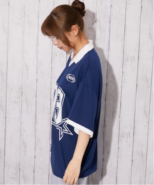 GORGE(ゴージ)の「《ナンバリング・刺しゅう入り》ユニフォームTシャツ/ストリート×スポーティ/春夏/全3色(Tシャツ/カットソー・レディース・オフホワイト/ボルドー/ネイビー・F)」の13枚目の写真