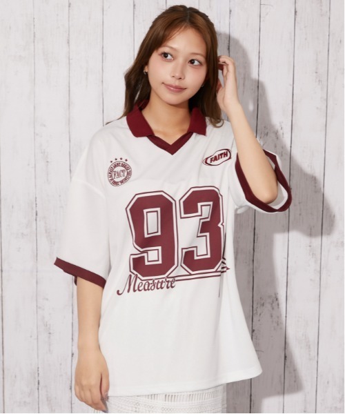 GORGE(ゴージ)の「《ナンバリング・刺しゅう入り》ユニフォームTシャツ/ストリート×スポーティ/春夏/全3色(Tシャツ/カットソー・レディース・オフホワイト/ボルドー/ネイビー・F)」の16枚目の写真