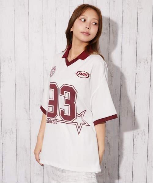 GORGE(ゴージ)の「《ナンバリング・刺しゅう入り》ユニフォームTシャツ/ストリート×スポーティ/春夏/全3色(Tシャツ/カットソー・レディース・オフホワイト/ボルドー/ネイビー・F)」の18枚目の写真