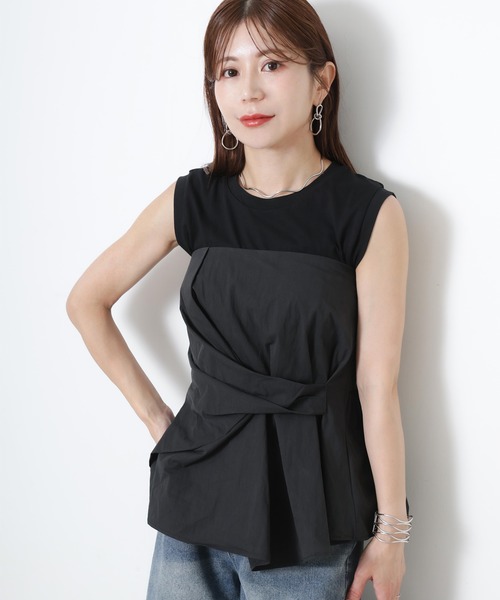 Riberry(リベリー)の「ウエストデザインペプラムビスチェ/チューブトップ(キャミソール・レディース・ブラック/アイボリー・FREE)」の22枚目の写真