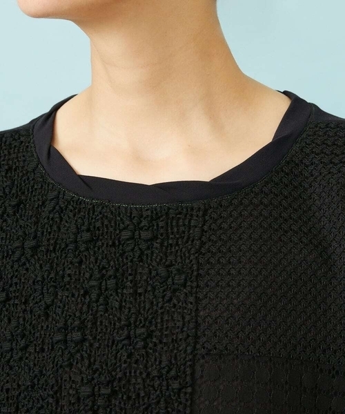 Jocomomola（ホコモモラ）の「Parche レースパッチワークカットソー（ベスト・レディース・ブラック/イエロー・40）」の9枚目の写真