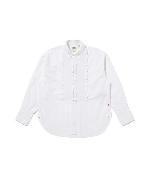 Levi's(リーバイス)の「Levi's/リーバイス ハーリー ボーイフレンド タキシード ラッフルシャツ(シャツ/ブラウス・レディース・ホワイト・M/S/XS)」の4枚目の写真