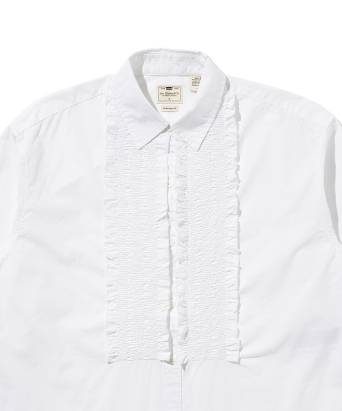 Levi's(リーバイス)の「Levi's/リーバイス ハーリー ボーイフレンド タキシード ラッフルシャツ(シャツ/ブラウス・レディース・ホワイト・M/S/XS)」の6枚目の写真