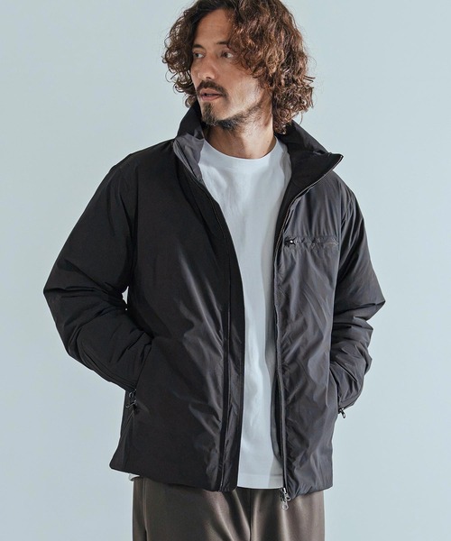 Magine(マージン)の「mj11740-Vertical Stripe Jacquard Thinsulate Padded Stand Collar Blouson パデッドブルゾン(MGN-263-008)(ブルゾン・メンズ・ブラック/ネイビー/オリーブ・44/46/48)」の1枚目の写真