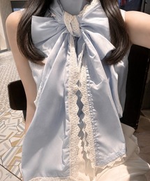 ALLuRing ChaRm | 【ALLuRing ChaRm ×139621a】Sleeveless Lace Blouse with Large Ribbon / ビッグリボンレースノースリーブブラウス(シャツ/ブラウス)