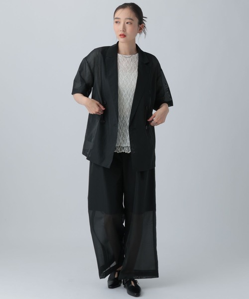 LEPSIM（レプシィム）の「《オフィスライン》レース2WAYプルオーバーSS　1044323（シャツ/ブラウス・レディース・ブラック/オフホワイト・FREE）」の7枚目の写真