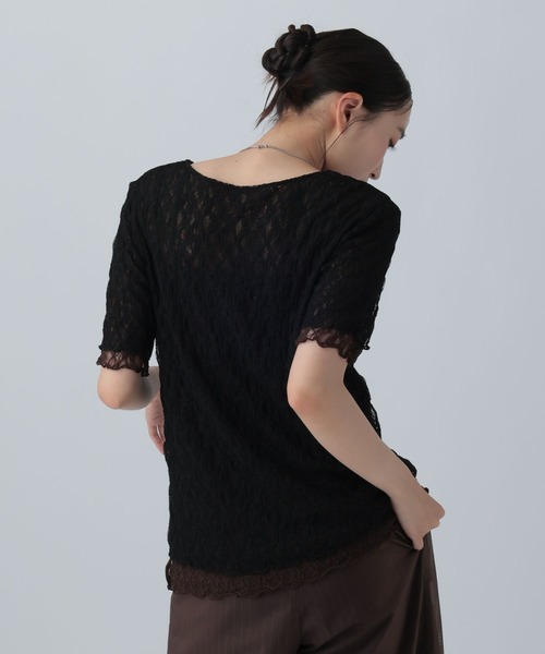LEPSIM（レプシィム）の「《オフィスライン》レース2WAYプルオーバーSS　1044323（シャツ/ブラウス・レディース・ブラック/オフホワイト・FREE）」の10枚目の写真