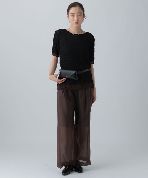 LEPSIM（レプシィム）の「《オフィスライン》レース2WAYプルオーバーSS　1044323（シャツ/ブラウス・レディース・ブラック/オフホワイト・FREE）」の11枚目の写真