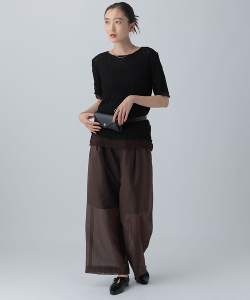 LEPSIM（レプシィム）の「《オフィスライン》レース2WAYプルオーバーSS　1044323（シャツ/ブラウス・レディース・ブラック/オフホワイト・FREE）」の12枚目の写真