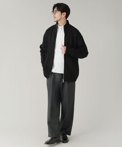 LIL VENDARS(リルヴェンダース)の「Buyer's Select / アラン柄ダブルジップドライバーズニット(ニット/セーター・メンズ・ネイビー/ナチュラル/ブラック・L/M)」の20枚目の写真