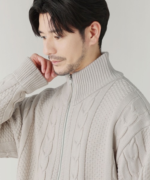 LIL VENDARS(リルヴェンダース)の「Buyer's Select / アラン柄ダブルジップドライバーズニット(ニット/セーター・メンズ・ネイビー/ナチュラル/ブラック・L/M)」の22枚目の写真