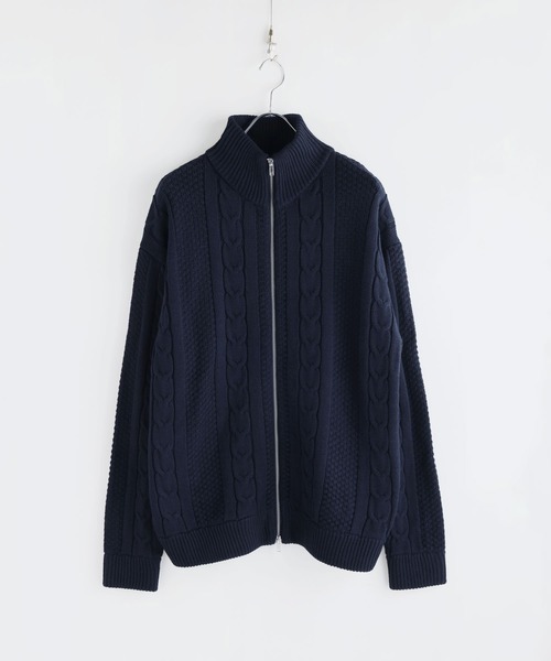 LIL VENDARS(リルヴェンダース)の「Buyer's Select / アラン柄ダブルジップドライバーズニット(ニット/セーター・メンズ・ネイビー/ナチュラル/ブラック・L/M)」の7枚目の写真