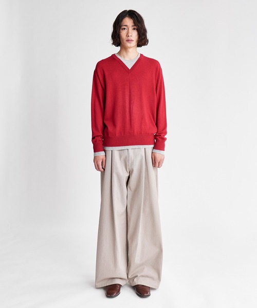 SINSS(シンス)の「Layered V-neck knit / レイヤードVネックニット(ニット/セーター・メンズ・ブルー/ブラウン/チャコールグレー/レッド・LARGE/SMALL/X-SMALL/MEDIUM)」の8枚目の写真