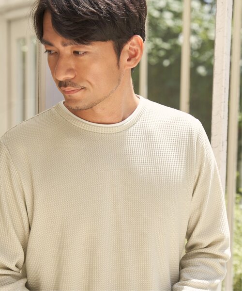 ikka(イッカ)の「ドライワッフルフェイクロンT【親子コーデ】(Tシャツ/カットソー・メンズ・ネイビー/グリーン/ブラウン/ブラック/ベージュ・XL/L/M)」の8枚目の写真