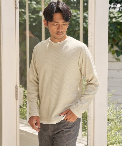 ikka(イッカ)の「ドライワッフルフェイクロンT【親子コーデ】(Tシャツ/カットソー・メンズ・ネイビー/グリーン/ブラウン/ブラック/ベージュ・XL/L/M)」の11枚目の写真