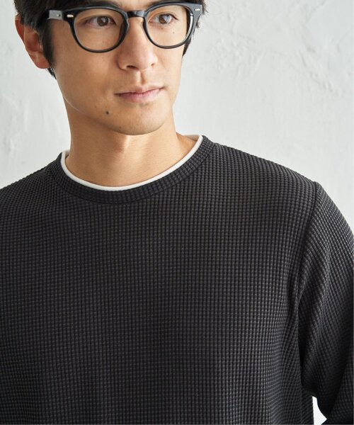 ikka(イッカ)の「ドライワッフルフェイクロンT【親子コーデ】(Tシャツ/カットソー・メンズ・ネイビー/グリーン/ブラウン/ブラック/ベージュ・XL/L/M)」の20枚目の写真