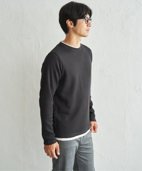ikka(イッカ)の「ドライワッフルフェイクロンT【親子コーデ】(Tシャツ/カットソー・メンズ・ネイビー/グリーン/ブラウン/ブラック/ベージュ・XL/L/M)」の21枚目の写真