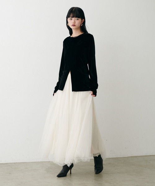 LARUTA（ラルータ）の「【LARUTA】ボリュームチュールスカート（スカート・レディース・ドット/オフホワイト/ブラック/グレー・FREE）」の14枚目の写真