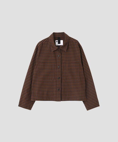 MHL.（エムエイチエル）の「FADED LINEN COTTON PLAINWEAVE（シャツ/ブラウス・レディース・ブラウン・1/2）」の5枚目の写真