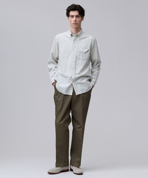 J.PRESS（ジェイプレス）の「【柔らかな風合い】J.PRESS MEN コットンビエラ タッタソールチェックシャツ（シャツ/ブラウス・メンズ・グリーン系3/ブルー系3・SMALL/MEDIUM/LARGE/X-LARGE）」の17枚目の写真