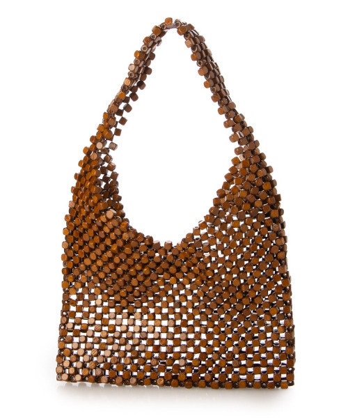 cache cache(カシュ カシュ)の「カシュカシュ cachecache / ウッドサイコロビーズワンハンドルバッグ(トートバッグ・レディース・キャメル/アイボリー・FREE)」の12枚目の写真