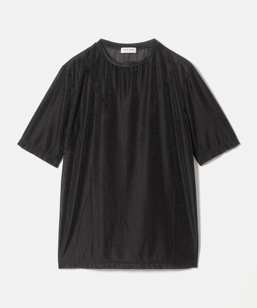 MARW UNITED ARROWS（マルゥ ユナイテッドアローズ）の「＜MARW UNITED ARROWS＞シアー ベロア リブ ショートスリーブ トップス（Tシャツ/カットソー・レディース・ダークオレンジ/オフホワイト/ライトグレー/ブラック・FREE）」の2枚目の写真