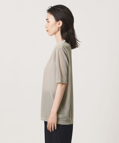 MARW UNITED ARROWS（マルゥ ユナイテッドアローズ）の「＜MARW UNITED ARROWS＞シアー ベロア リブ ショートスリーブ トップス（Tシャツ/カットソー・レディース・ダークオレンジ/オフホワイト/ライトグレー/ブラック・FREE）」の15枚目の写真