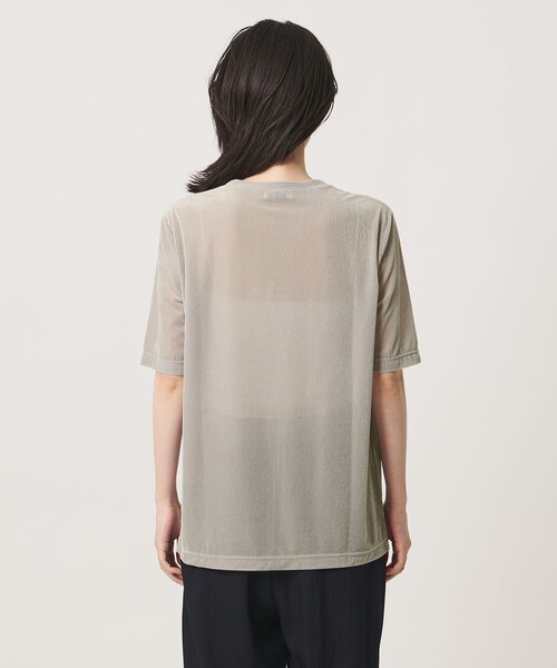 MARW UNITED ARROWS（マルゥ ユナイテッドアローズ）の「＜MARW UNITED ARROWS＞シアー ベロア リブ ショートスリーブ トップス（Tシャツ/カットソー・レディース・ダークオレンジ/オフホワイト/ライトグレー/ブラック・FREE）」の16枚目の写真