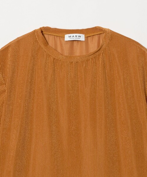 MARW UNITED ARROWS（マルゥ ユナイテッドアローズ）の「＜MARW UNITED ARROWS＞シアー ベロア リブ ショートスリーブ トップス（Tシャツ/カットソー・レディース・ダークオレンジ/オフホワイト/ライトグレー/ブラック・FREE）」の19枚目の写真