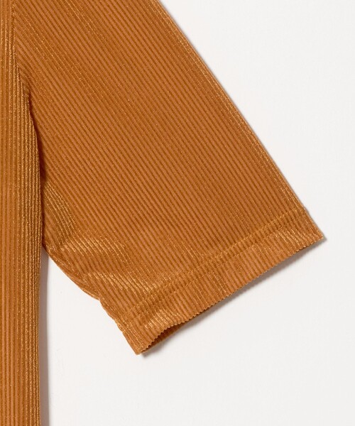 MARW UNITED ARROWS（マルゥ ユナイテッドアローズ）の「＜MARW UNITED ARROWS＞シアー ベロア リブ ショートスリーブ トップス（Tシャツ/カットソー・レディース・ダークオレンジ/オフホワイト/ライトグレー/ブラック・FREE）」の20枚目の写真