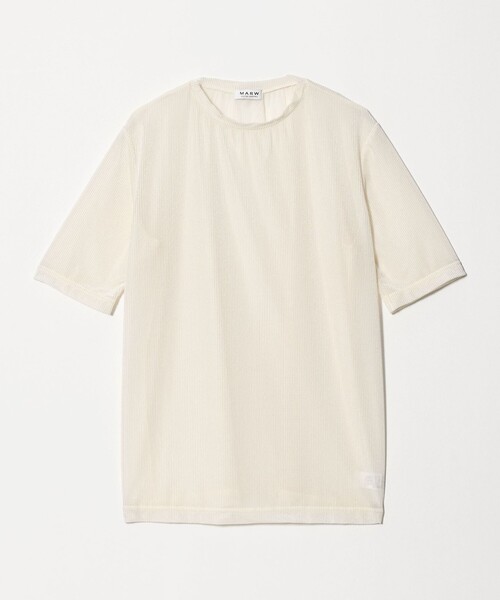 MARW UNITED ARROWS（マルゥ ユナイテッドアローズ）の「＜MARW UNITED ARROWS＞シアー ベロア リブ ショートスリーブ トップス（Tシャツ/カットソー・レディース・ダークオレンジ/オフホワイト/ライトグレー/ブラック・FREE）」の22枚目の写真