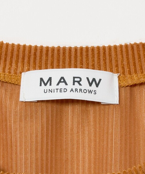 MARW UNITED ARROWS（マルゥ ユナイテッドアローズ）の「＜MARW UNITED ARROWS＞シアー ベロア リブ ショートスリーブ トップス（Tシャツ/カットソー・レディース・ダークオレンジ/オフホワイト/ライトグレー/ブラック・FREE）」の5枚目の写真