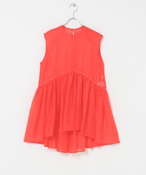 URBAN RESEARCH ROSSO WOMEN(アーバンリサーチ ロッソ)の「ELENDEEK SHEER PEPLUM BLOUSE(シャツ/ブラウス・レディース・チャコールグレー/ベージュ/レッド・FREE)」の7枚目の写真
