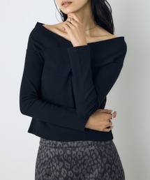 【身長/骨格別着用画像あり】クロスデザイン長袖カットトップス 春服 秋服 冬服 デザイントップス ボーダー 無地 長袖