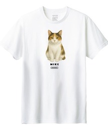 Moftique（モフティック） 半袖Tシャツ 三毛猫 猫 アニマル プリント 5.6オンス トップス カットソー メンズ ユニセックス