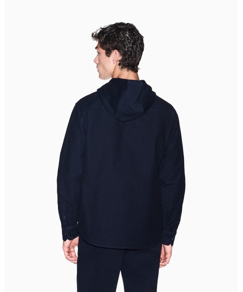 ARMANI EXCHANGE(アルマーニエクスチェンジ)の「【A|X アルマーニ エクスチェンジ】CO モールスキン コンフォートフィットフーデッドシャツ/COMFORT(シャツ/ブラウス・メンズ・ダークネイビー・X-SMALL/X-LARGE/SMALL/MEDIUM/LARGE)」の3枚目の写真