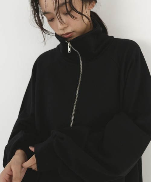 hellam(へラム)の「オーバーサイズハーフジップスウェット(スウェット・レディース・ブラック/オートミール/ブラウン/杢グレー・FREE)」の8枚目の写真