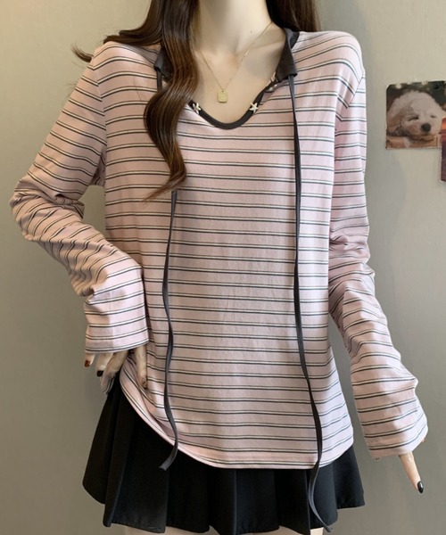 Vipoa(ヴィポア)の「Front ribbon cutsew(Tシャツ/カットソー・レディース・ピンク・FREE)」の21枚目の写真