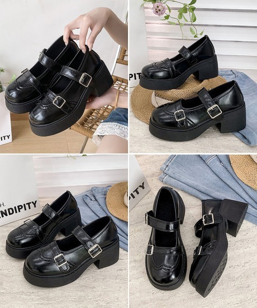 Miniministore(ミニミニストア)の「厚底メリージェーンダブルベルトローファー(ローファー・レディース・アイボリー/ブラック・24.0cm/23.5cm/23.0cm/22.5cm/24.5cm)」の17枚目の写真