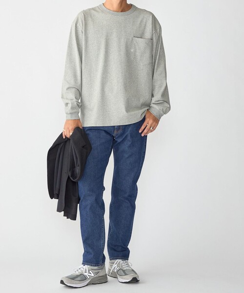 SHIPS（シップス）の「【WEB限定】〈汗染み防止加工〉ポケット ロングスリーブ Tシャツ（Tシャツ/カットソー・メンズ・ホワイト/ダークグレー/グレー/ネイビー・X-LARGE/LARGE/MEDIUM/SMALL）」の17枚目の写真