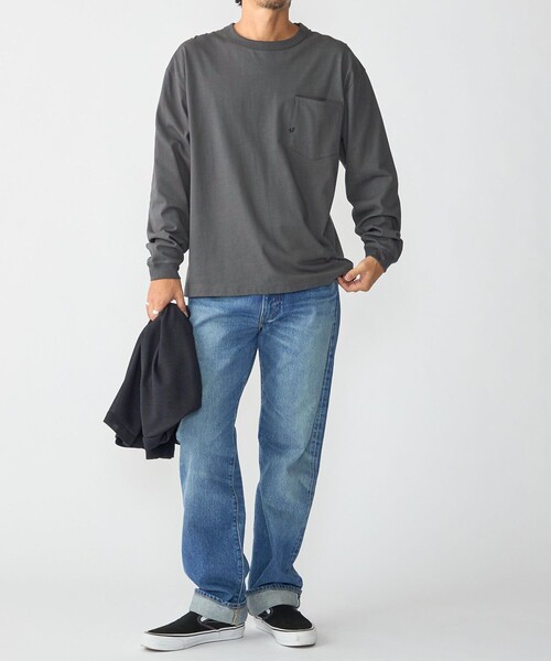 SHIPS（シップス）の「【WEB限定】〈汗染み防止加工〉ポケット ロングスリーブ Tシャツ（Tシャツ/カットソー・メンズ・ホワイト/ダークグレー/グレー/ネイビー・X-LARGE/LARGE/MEDIUM/SMALL）」の20枚目の写真