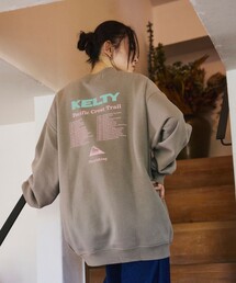 限定展開 KELTY × FREAK'S STORE ケルティ 別注 ツアーロゴ バックプリント クルーネックスウェット
