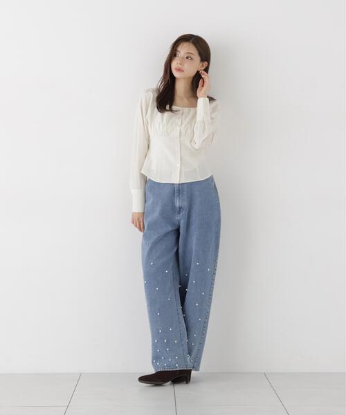 PROPORTION BODY DRESSING(プロポーションボディドレッシング)の「フロントギャザーブラウス / 1216210003(シャツ/ブラウス・レディース・ブラウン/ホワイト系その他/ブルー・FREE)」の9枚目の写真