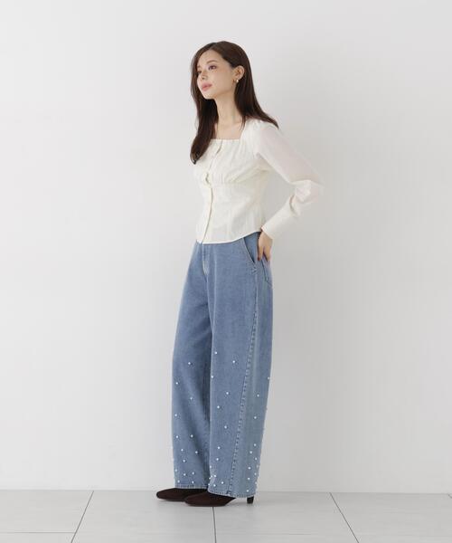 PROPORTION BODY DRESSING(プロポーションボディドレッシング)の「フロントギャザーブラウス / 1216210003(シャツ/ブラウス・レディース・ブラウン/ホワイト系その他/ブルー・FREE)」の11枚目の写真