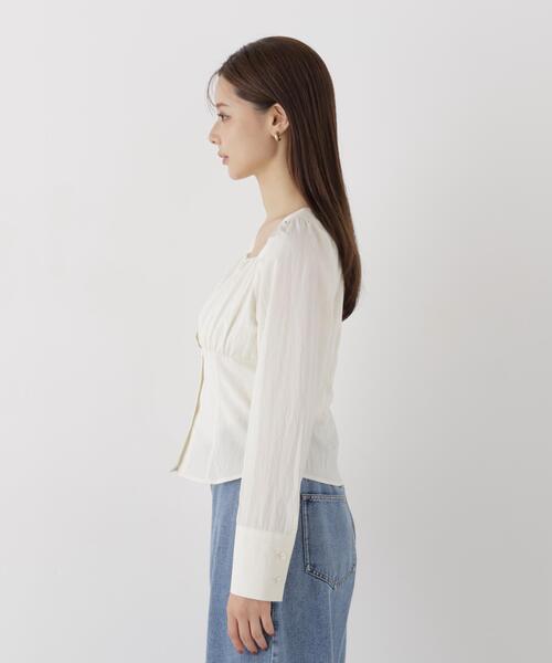 PROPORTION BODY DRESSING(プロポーションボディドレッシング)の「フロントギャザーブラウス / 1216210003(シャツ/ブラウス・レディース・ブラウン/ホワイト系その他/ブルー・FREE)」の13枚目の写真