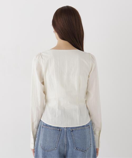 PROPORTION BODY DRESSING(プロポーションボディドレッシング)の「フロントギャザーブラウス / 1216210003(シャツ/ブラウス・レディース・ブラウン/ホワイト系その他/ブルー・FREE)」の14枚目の写真