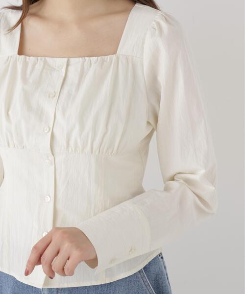 PROPORTION BODY DRESSING(プロポーションボディドレッシング)の「フロントギャザーブラウス / 1216210003(シャツ/ブラウス・レディース・ブラウン/ホワイト系その他/ブルー・FREE)」の16枚目の写真